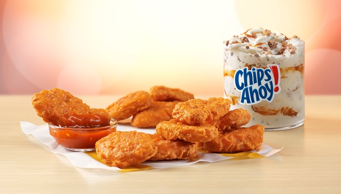 new spicy mcnuggets hot sauce and chips ahoy mcflurry