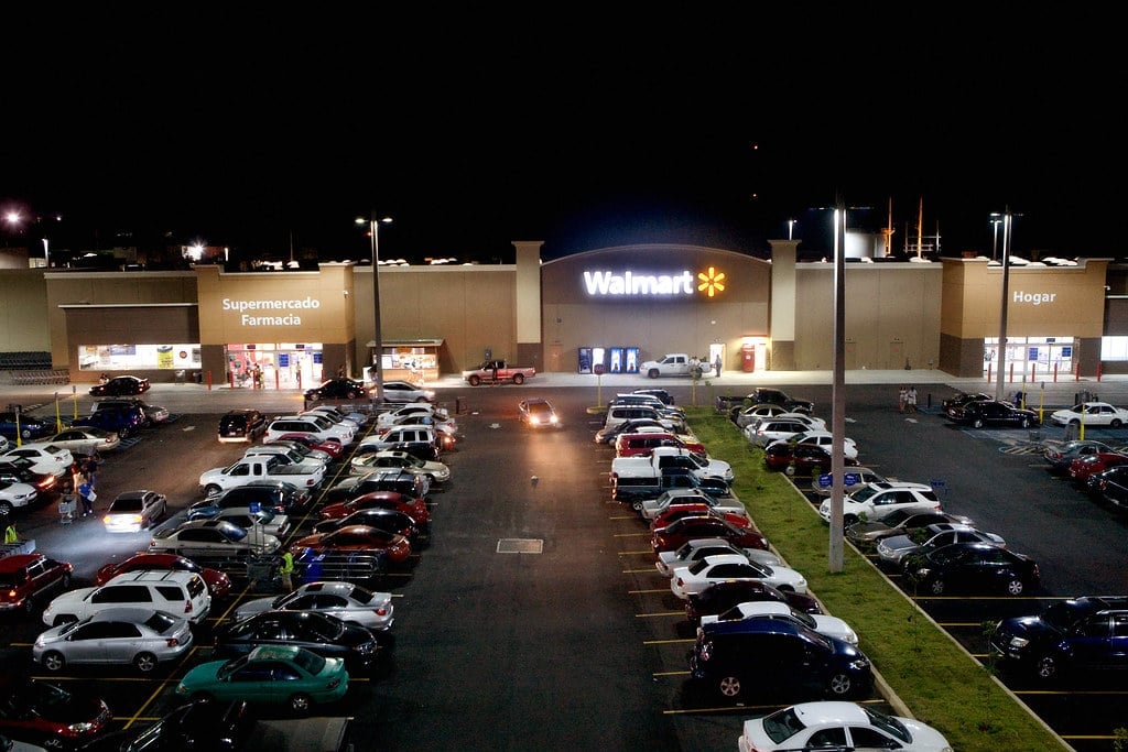 walmart parking lot at night 