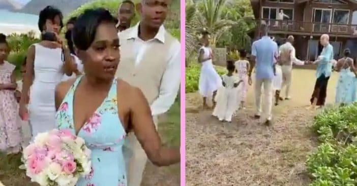 woman crashes hawaii beach wedding (1)