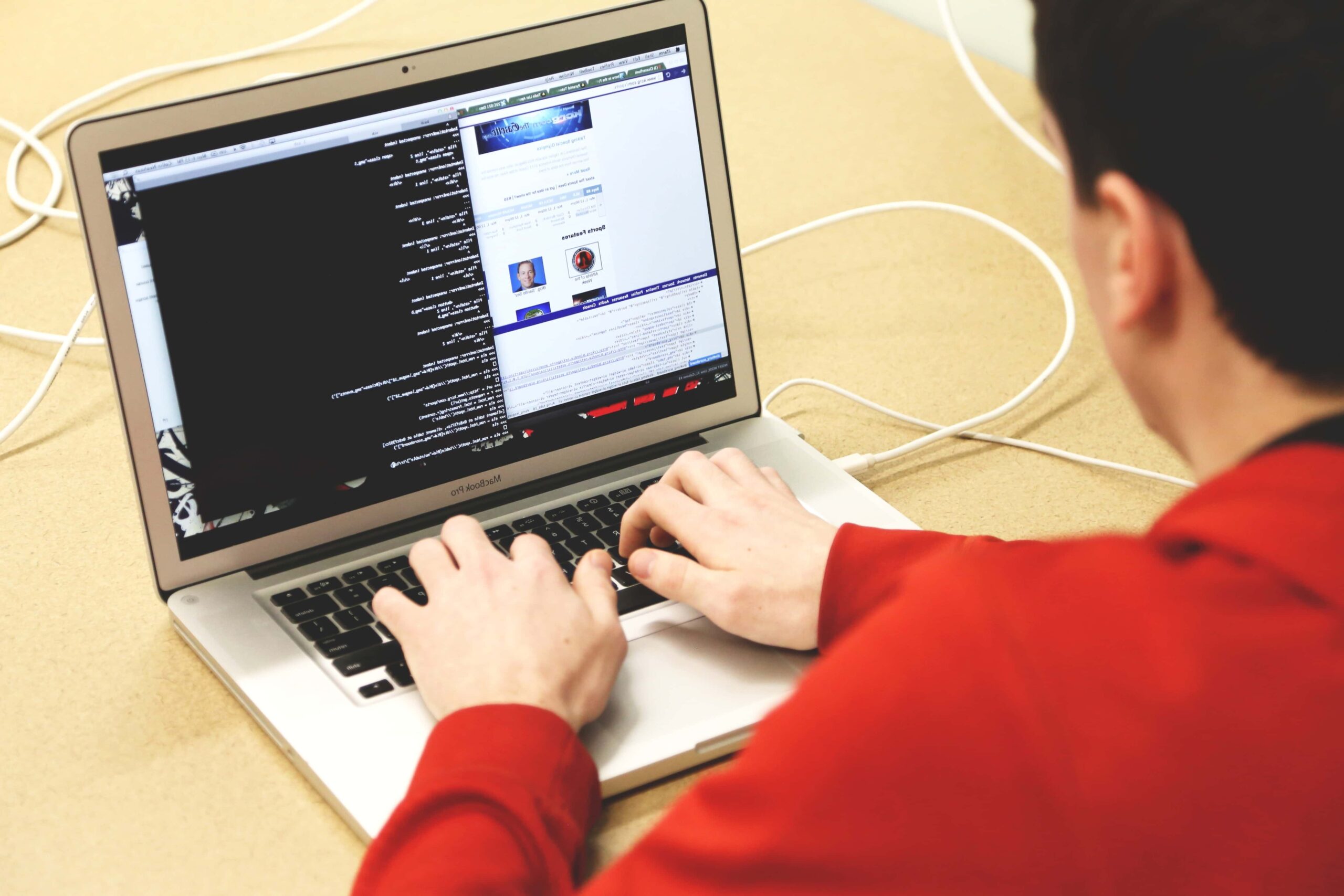 computer person working on a computer
