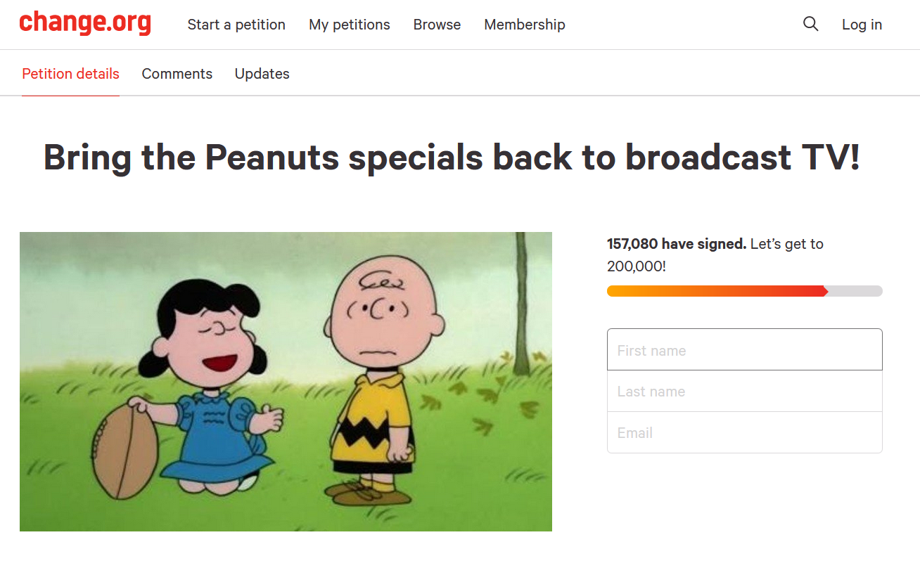 Petition To Return ‘Charlie Brown’ Holiday Classics To TV Gets 150k Signatures