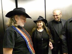 Willie Nelson, Bobbie Nelson, and drummer Paul English