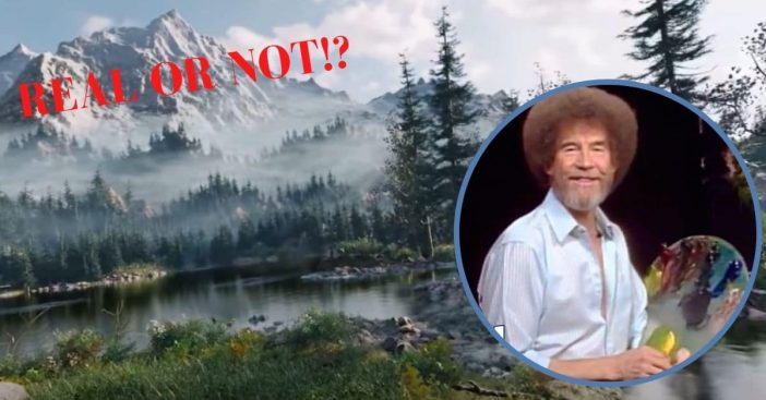 3d world bob ross painting