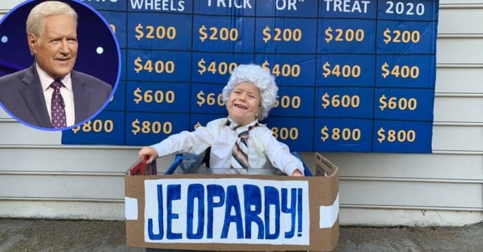 7-year-old fan dresses up as alex trebek for halloween