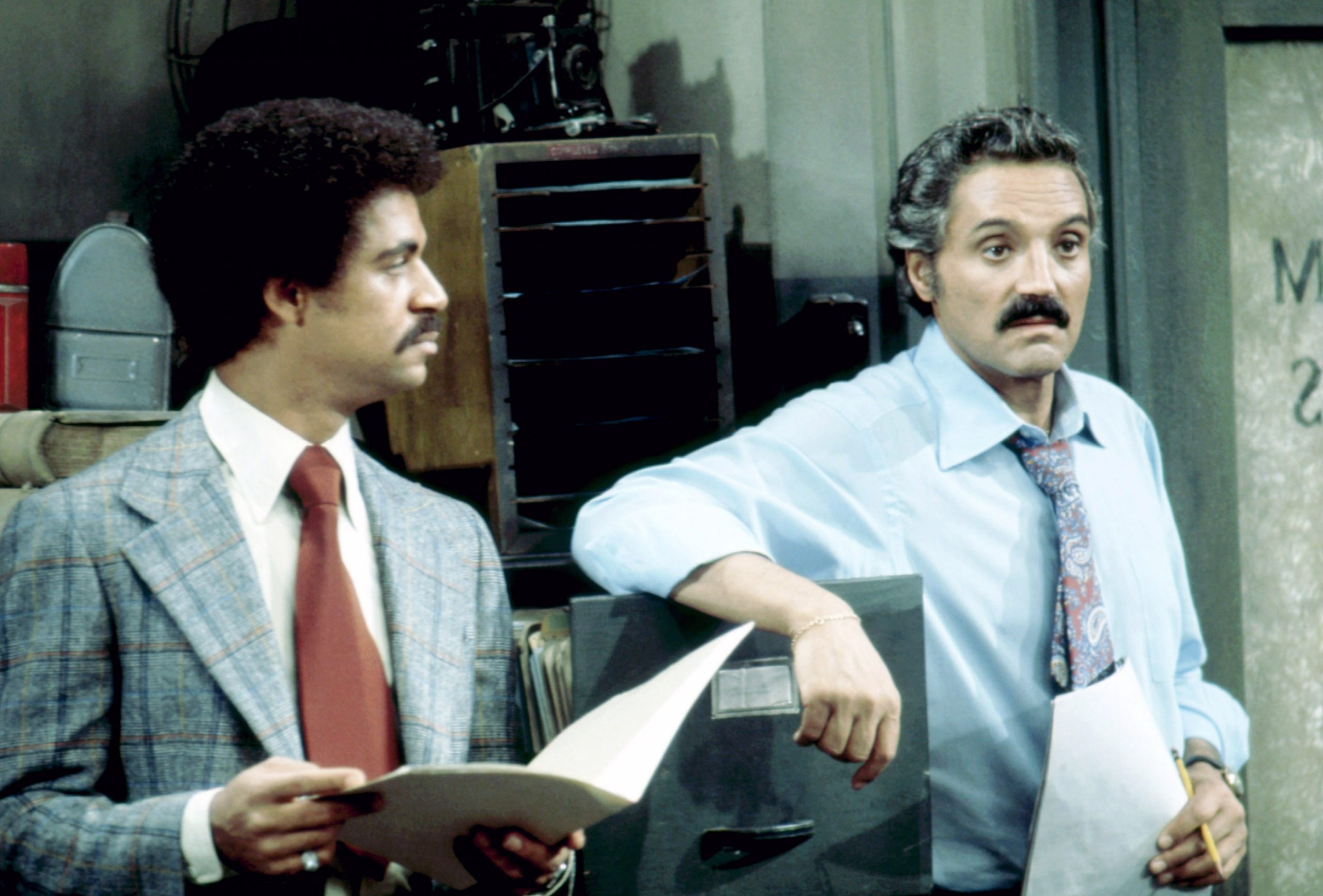 Ron Glass and Hal Linden in Barney Miller