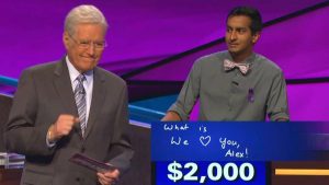 Trebek often had to quickly react to a contestant's statement