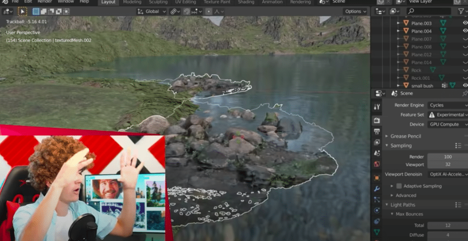 Check Out This Stunning 3D World Someone Made Out Of A Bob Ross Painting