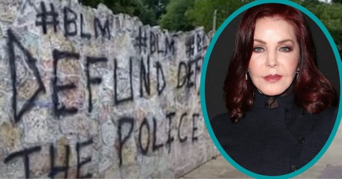 priscilla presley upset about BLM graffiti on graceland