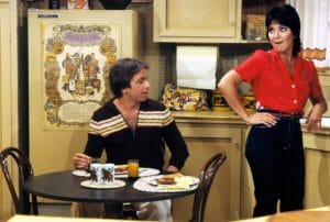 John Ritter and Joyce DeWitt as Jack Tripper and Janet Woods