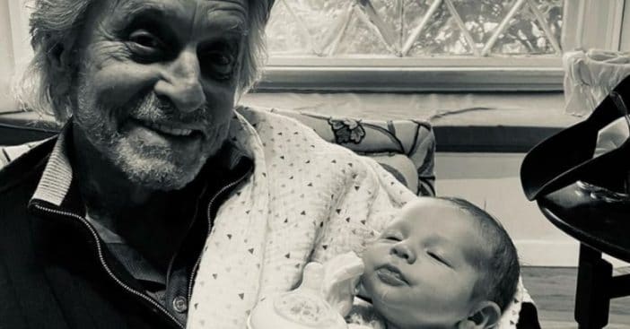 Michael Douglas and his newest grandson Ryder first meet