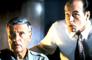 Richard Anderson and Michael Ironside in The Glass Shield, 1994