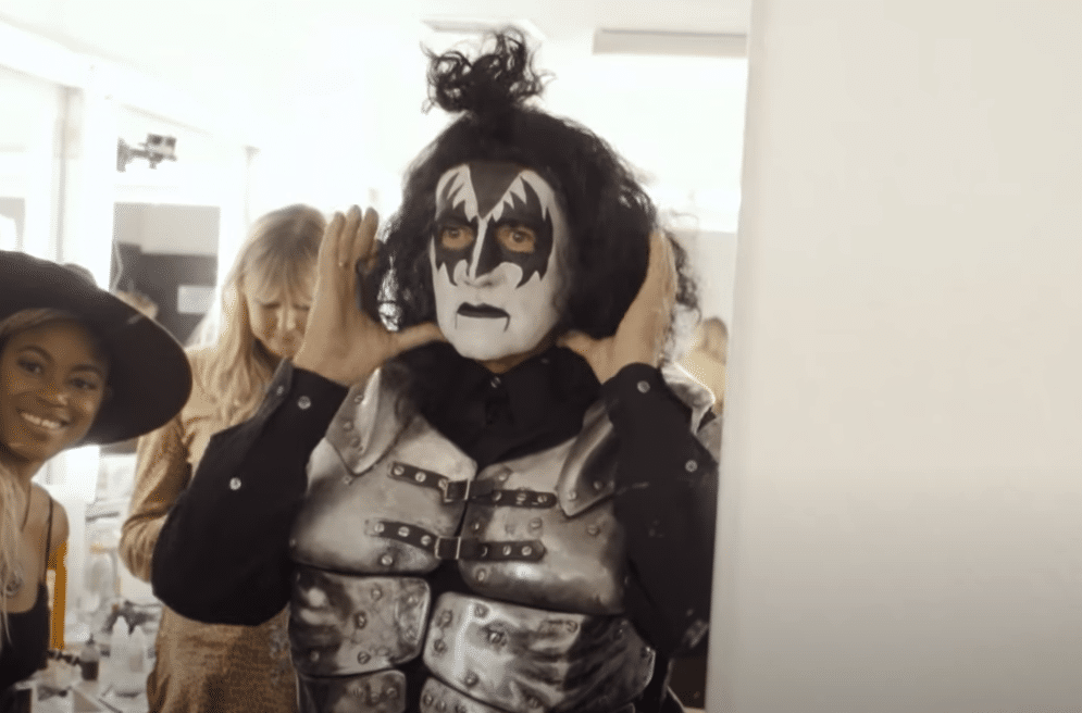 alex trebek dressing up as gene simmons