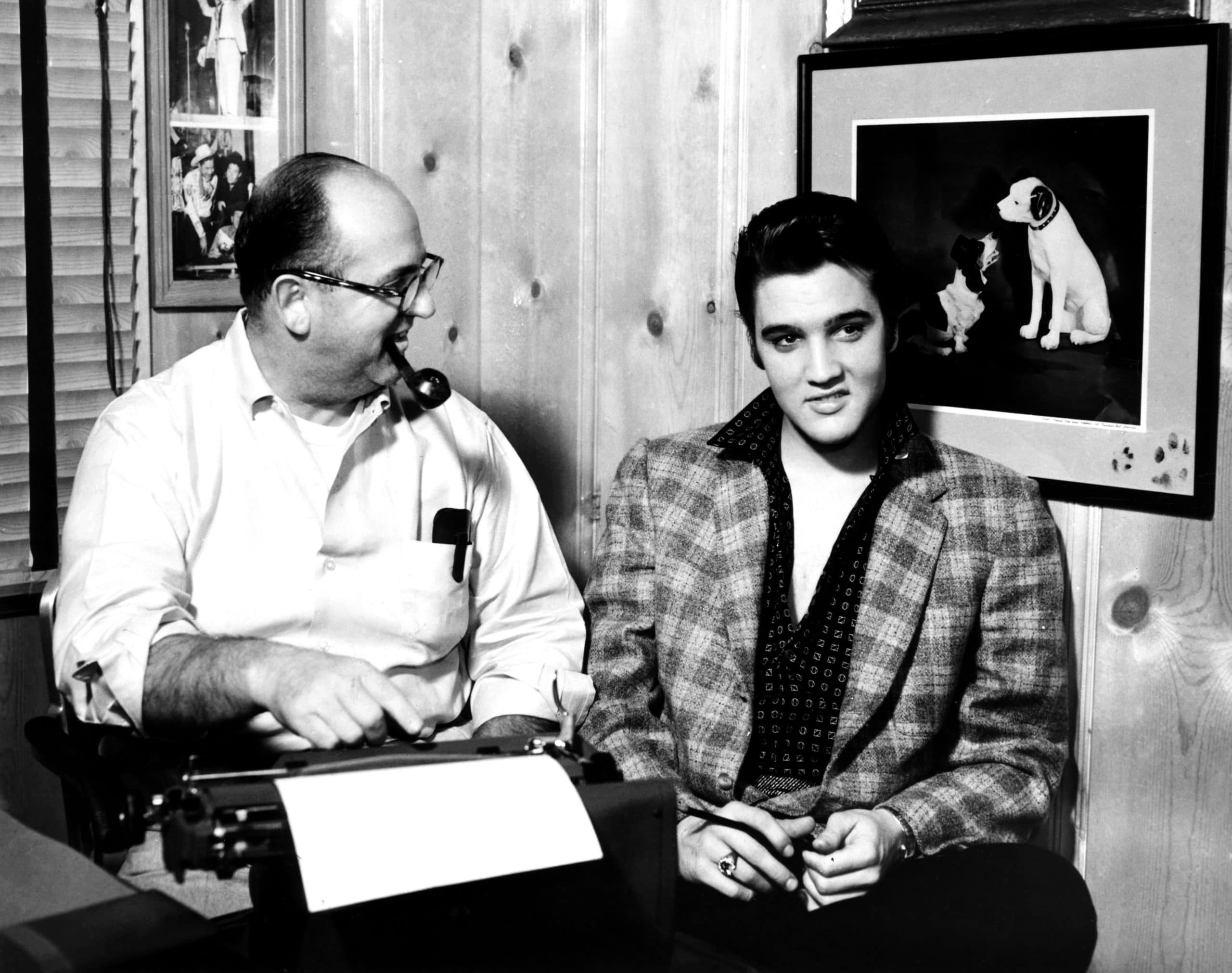 Elvis Presley, right, with his manager, 'Colonel' Tom Parker