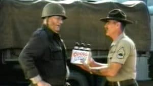 With digital editing, it appeared as though R. Lee Ermey and John Wayne worked together to celebrate Coors Light