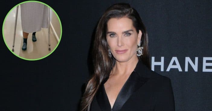 brooke shields learning to walk again after breaking her femur