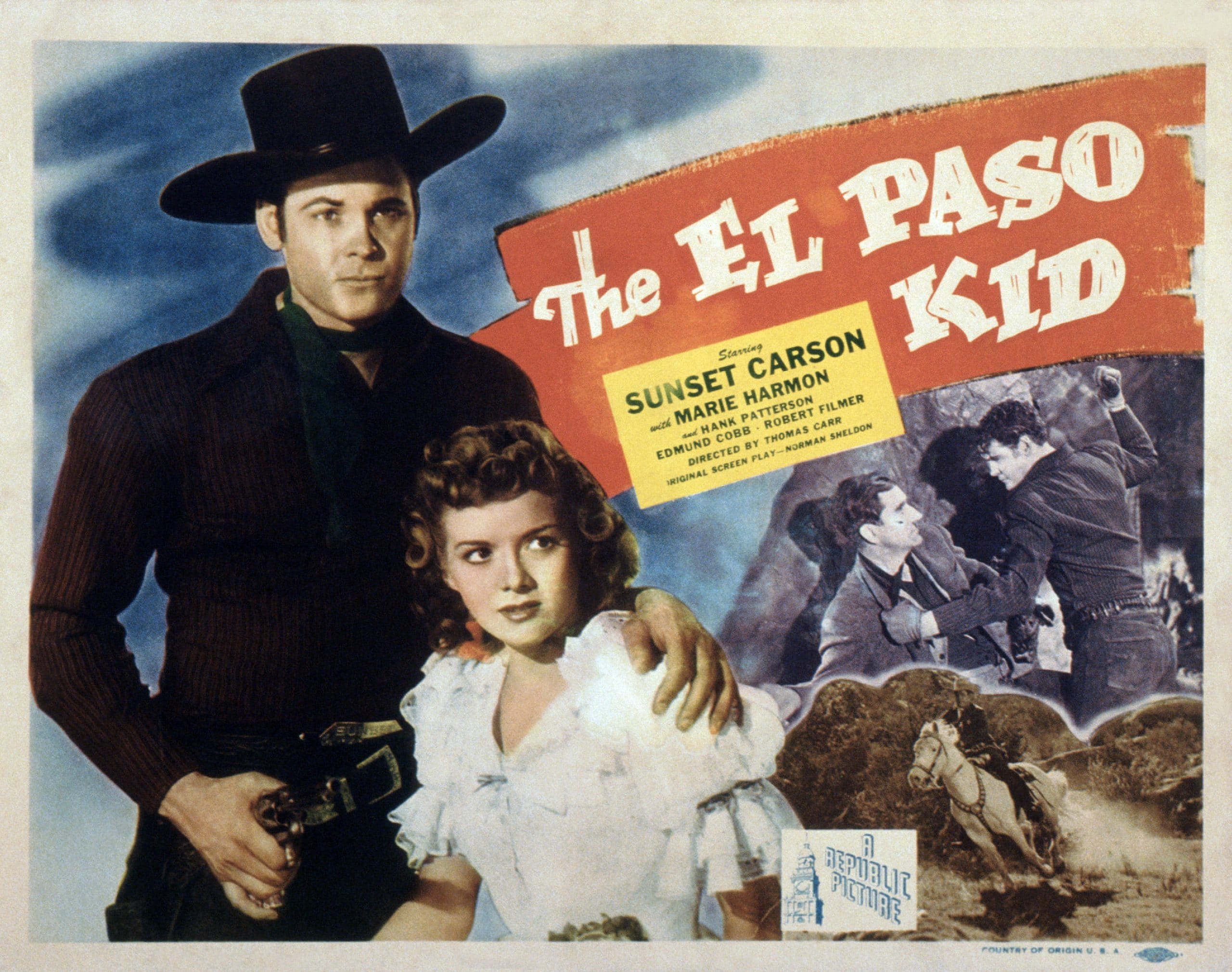 THE EL PASO KID, from left: Sunset Carson, Marie Harmon