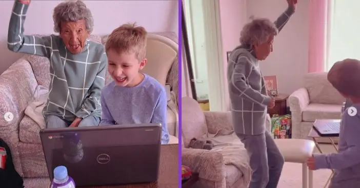 A 102-year-old great-grandma attends virtual gym class
