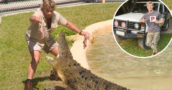 Robert Irwin drives late fathers truck to visit newborn niece