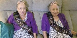 100-year-old-twins Elaine Foster and Evelyn Lowe