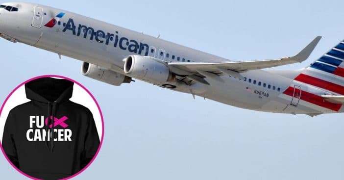 American Airlines Makes Cancer Survivor Cover Up Sweater Celebrating Recovery