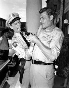 THE ANDY GRIFFITH SHOW, from left: Don Knotts, Andy Griffith, 1960-68