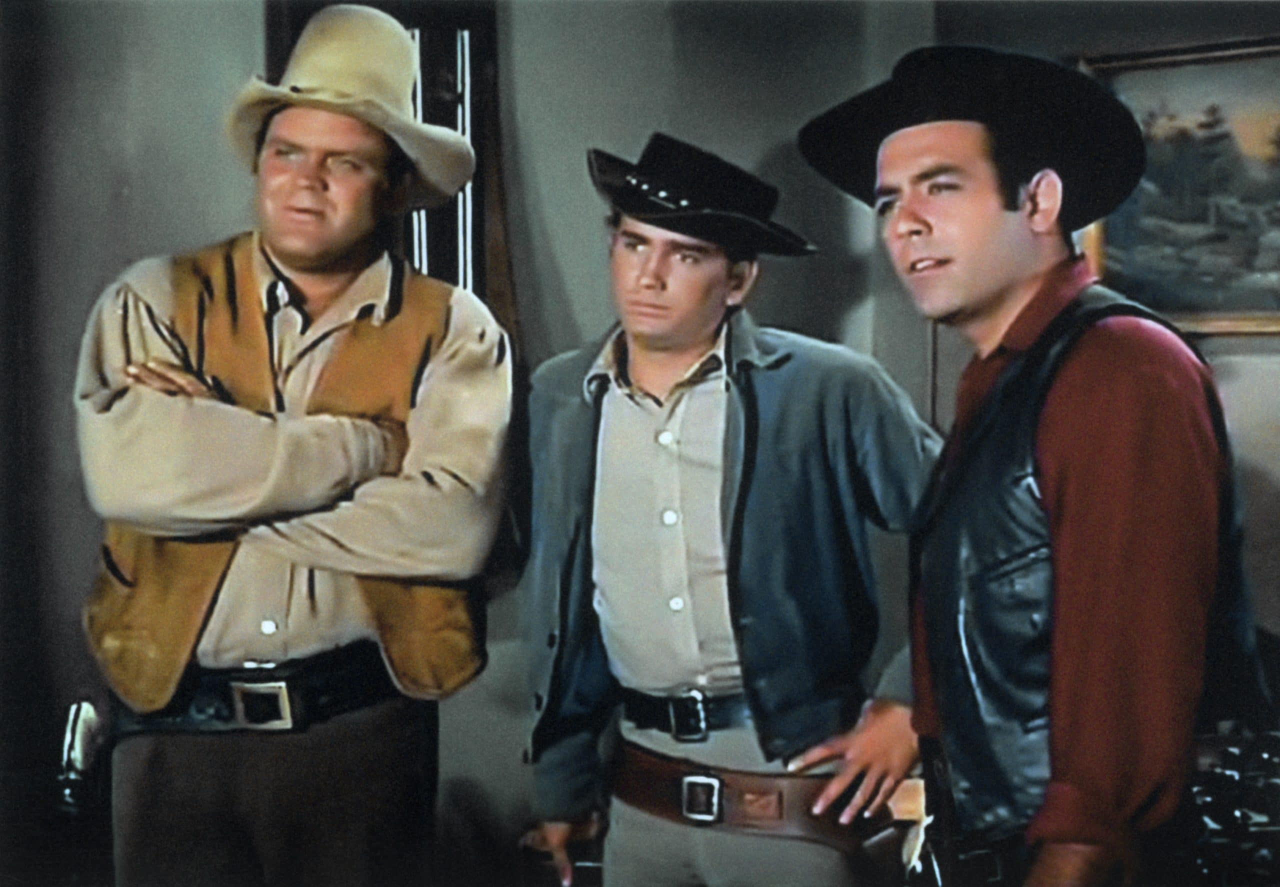 BONANZA, (from left): Dan Blocker, Michael Landon, Pernell Roberts, 1959-1973