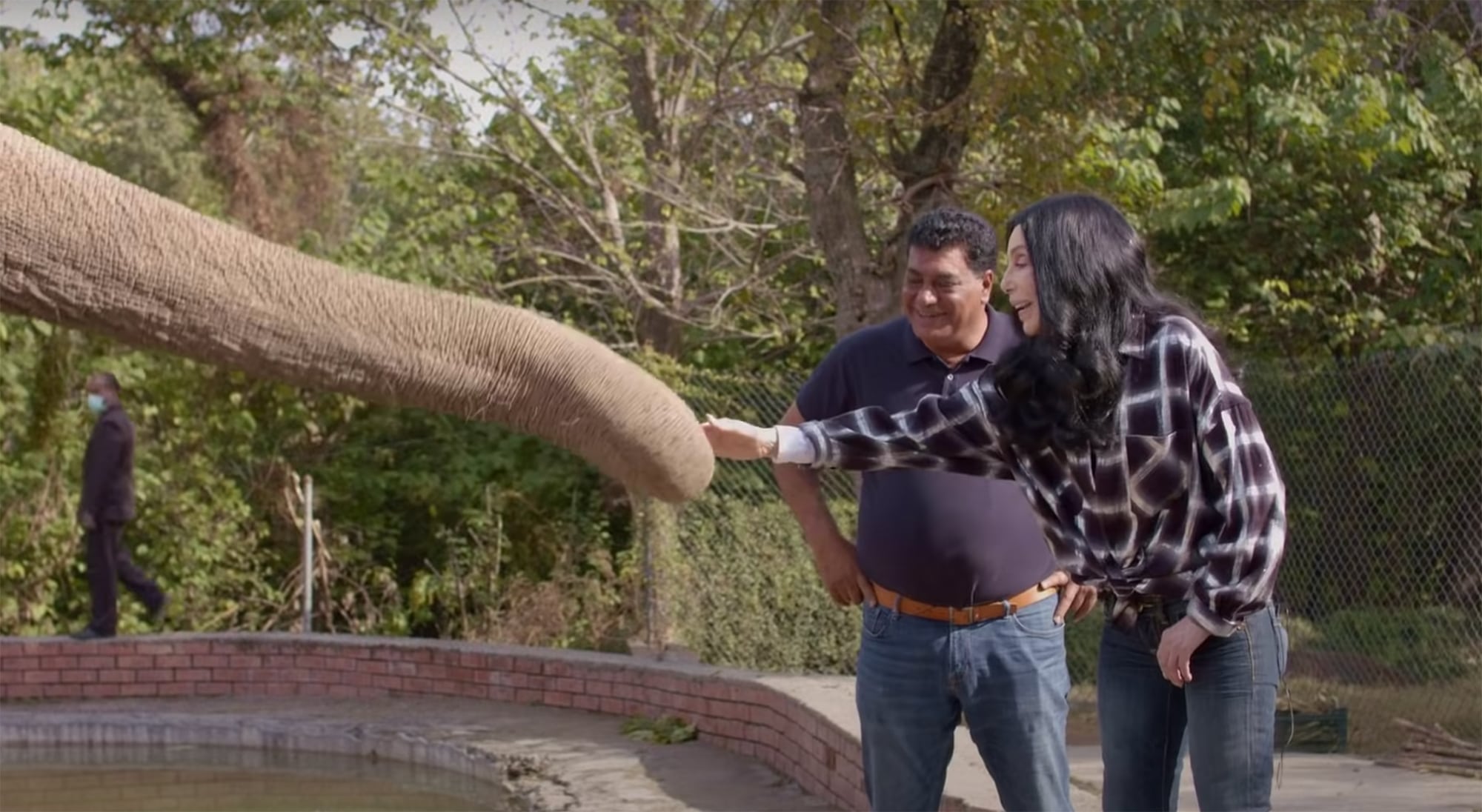 Cher with Kaavan the elephant