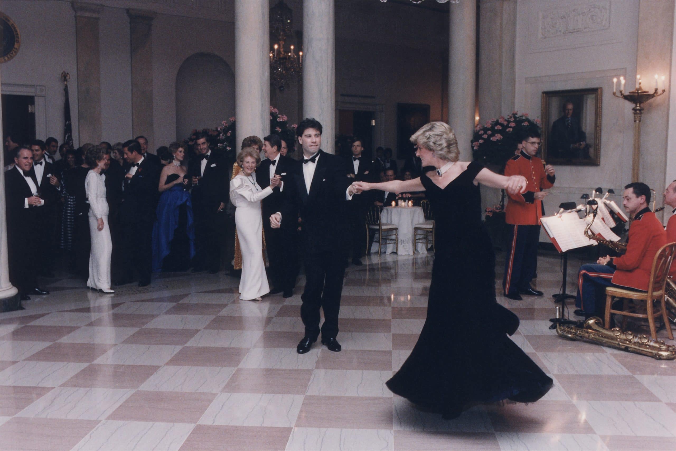 Princess Diana dancing with John Travolta after a White House dinner