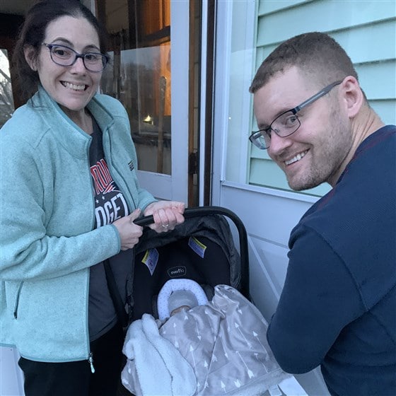 melissa surgecoff, donnie campbell, and new baby liam