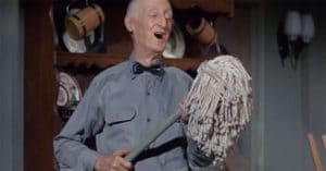 Burt Mustin serenading a mop in Speedway