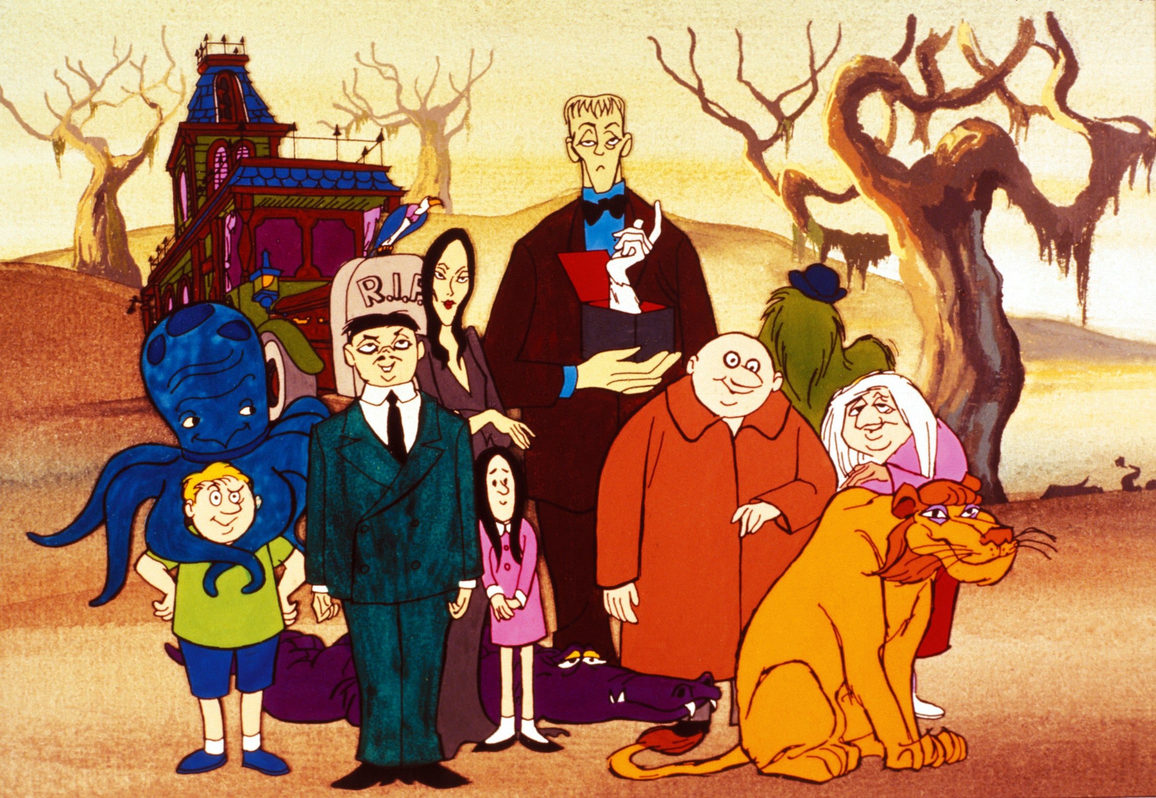 THE ADDAMS FAMILY, Pugsley, Gomez, Morticia, Wednesday, Lurch, Thing, Uncle Fester, Cousin It, Granny, 1973-75 