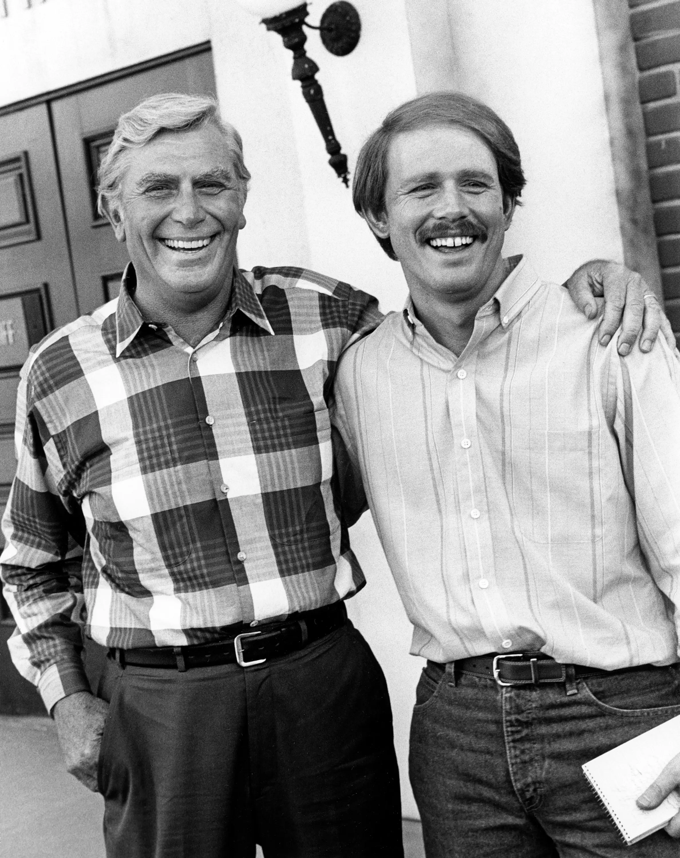 RETURN TO MAYBERRY, from left: Andy Griffith, Ron Howard, 1986
