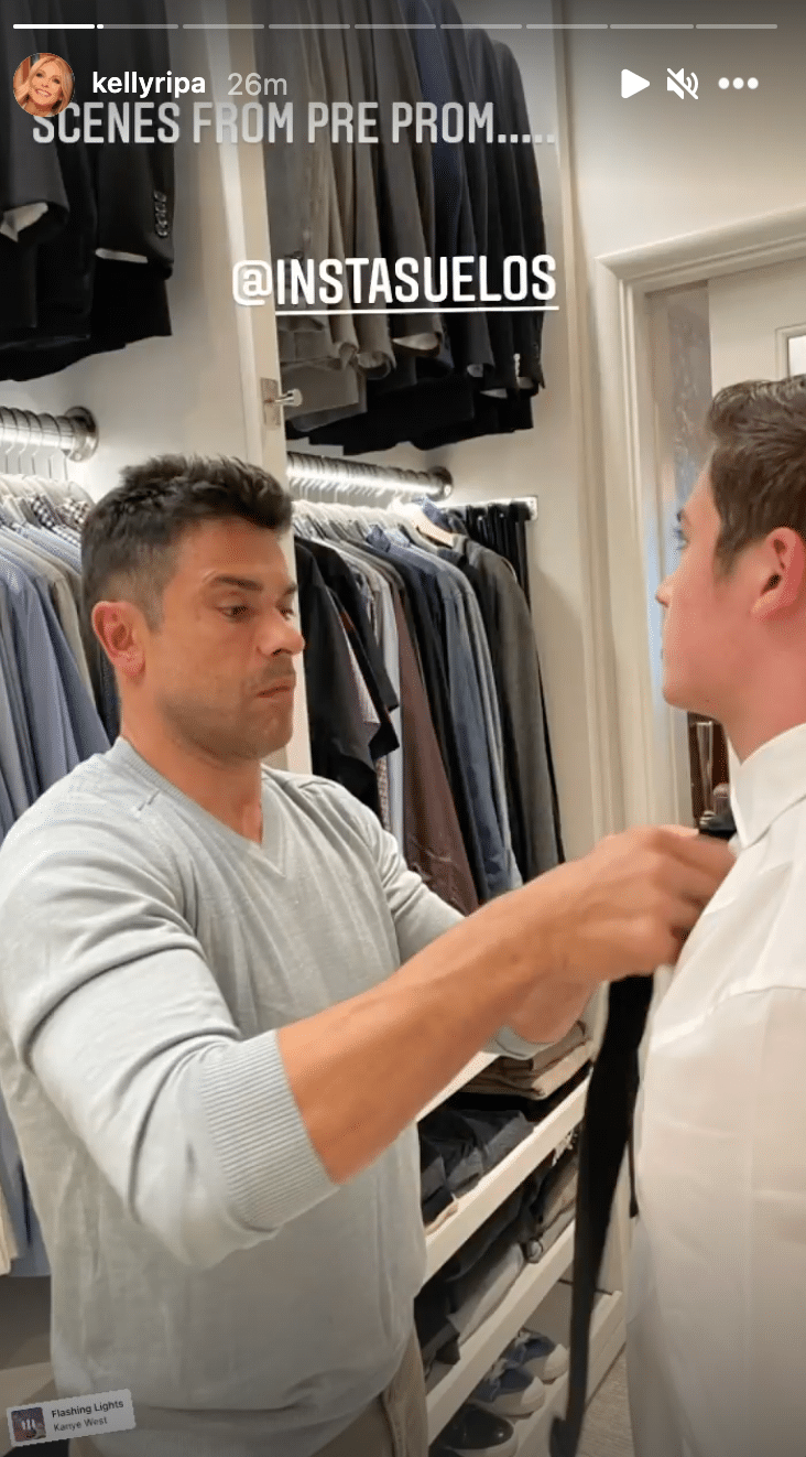 mark consuelos helps son joaquin get ready for prom
