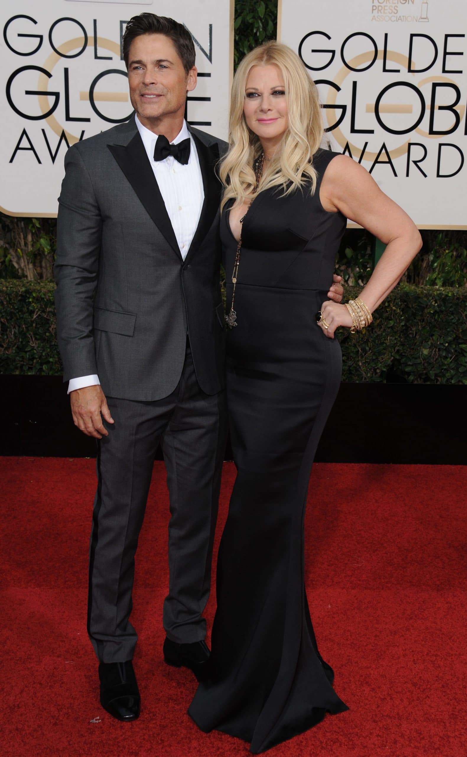 Rob Lowe and Sheryl Berkoff arriving at the 73rd Annual Golden Globe Awards