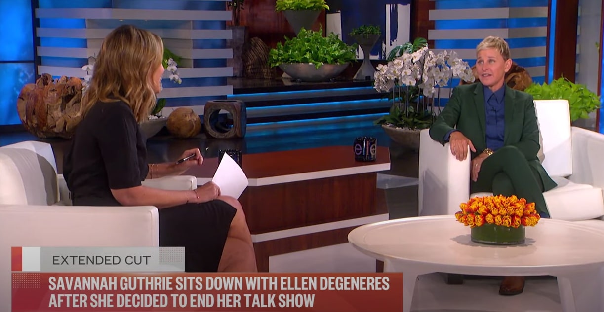 Savannah Guthrie interviewing Ellen DeGeneres