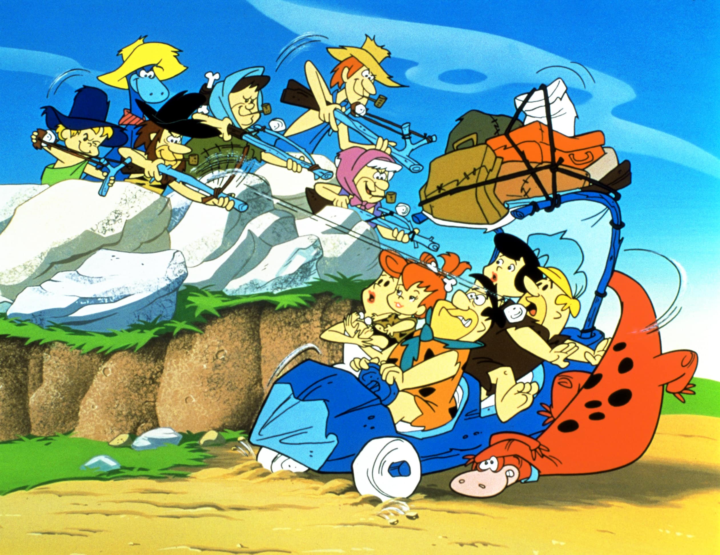 THE FLINTSTONES, Wilma Flintstone, Peebles Flintstone, Fred Flintstone, Betty Rubble, Barney Rubble, Dino the Dinosaur, 'The Bedrock Hillbillies',