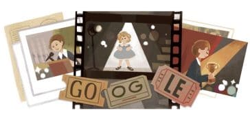 Early June Google Doodle featuring important moments from Shirley Temple's life