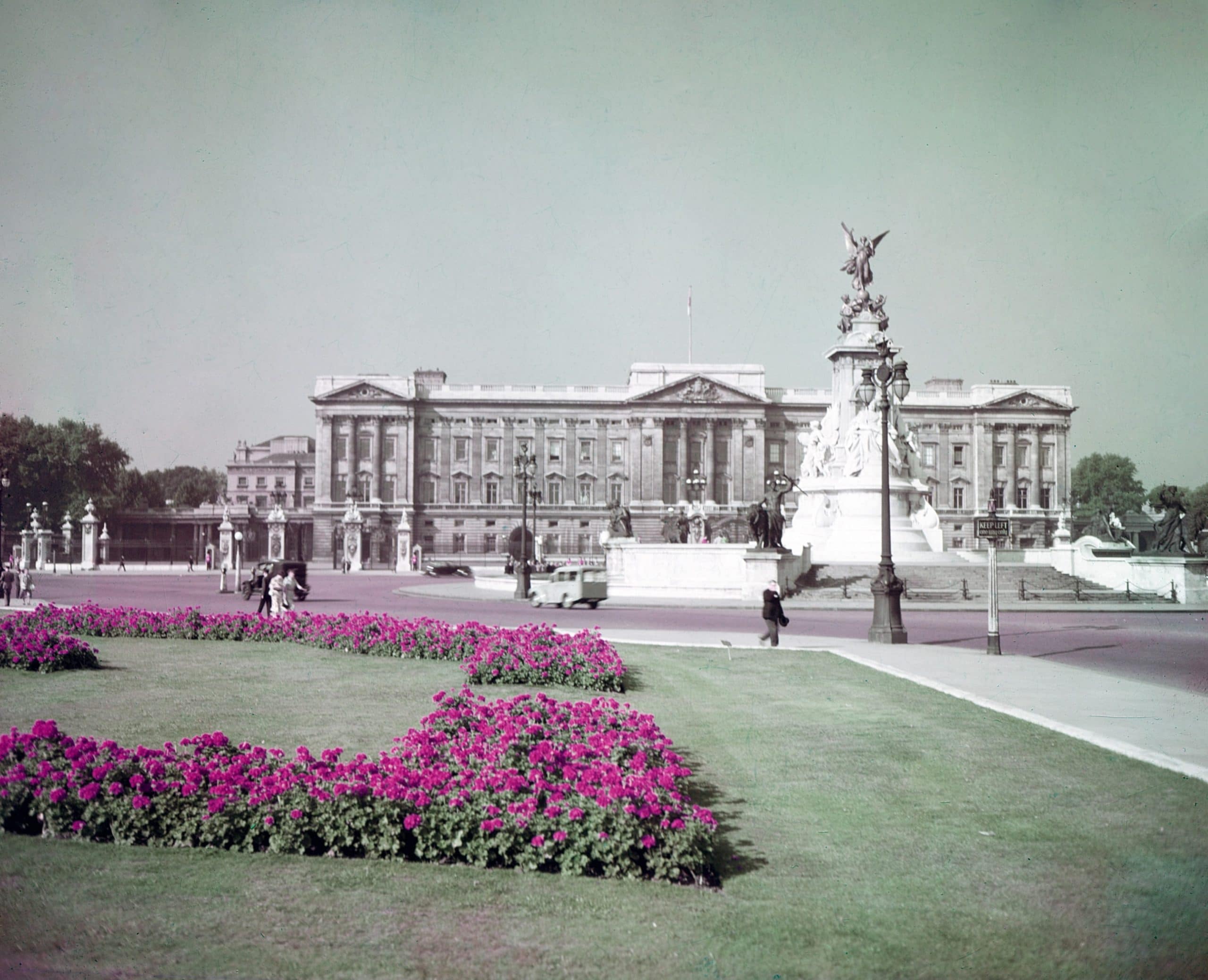 Buckingham Palace, home of Queen Elizabeth II, the Queen of the United Kingdom, circa 1950s 