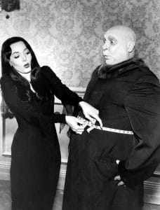 Carolyn Jones and Jackie Coogan in the Addams Family