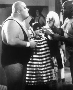 (from left): King Kong Bundy, David Faustino, Michael Clarke Duncan