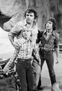 LAND OF THE LOST, (from left): Kathy Coleman,Spencer Milligan, Wesley Eure