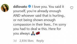Demi Lovato offered solidarity in response to the emotional video