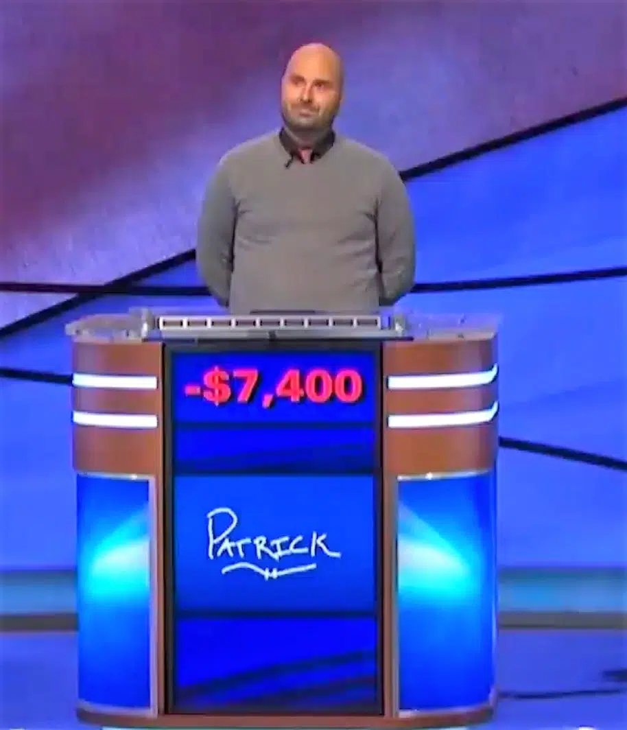 patrick pearce broke record for lowest Jeopardy score