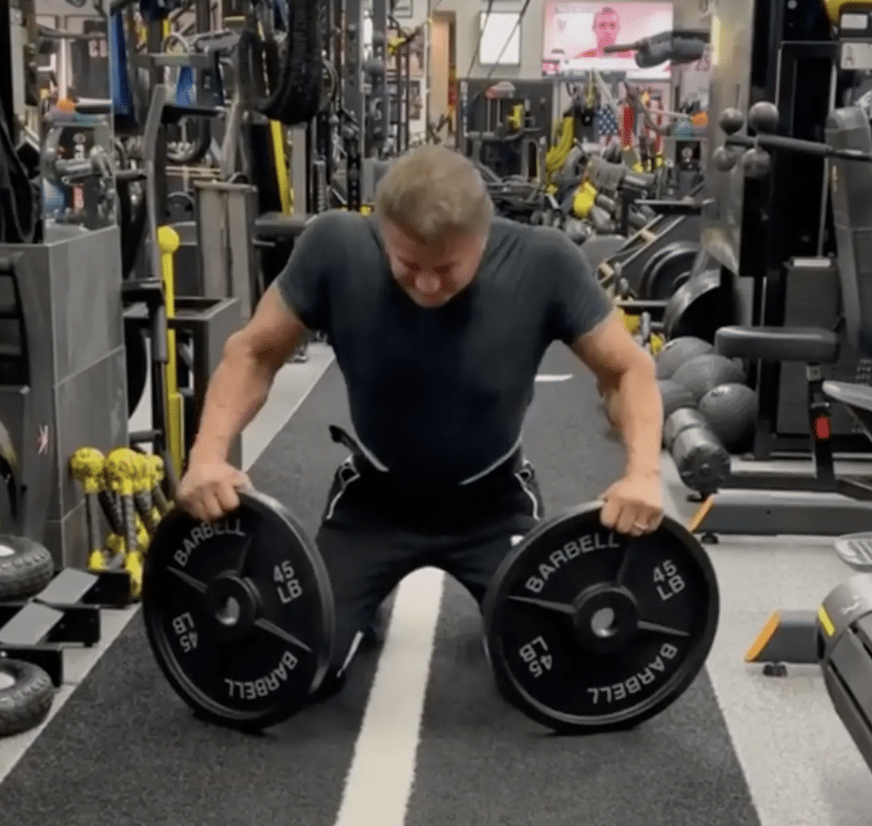 Sylvester Stallone's weight-lifting video