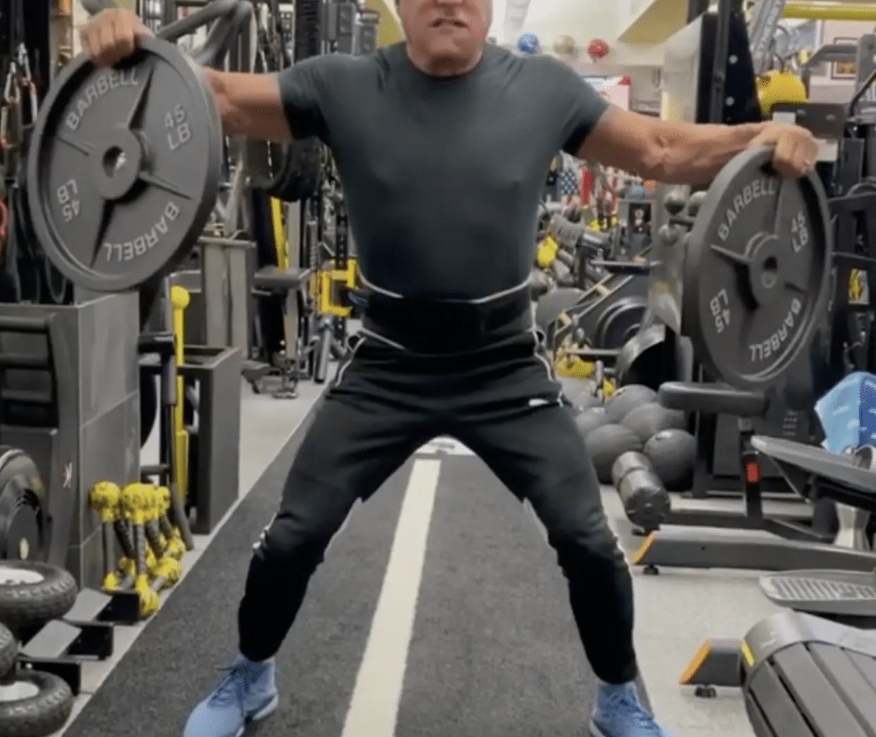 Sylvester Stallone's weight-lifting video