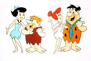 THE FLINTSTONES, (from left): Betty Rubble, Barney Rubble, Wilma Flintstone, Fred Flintstone