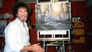 BOB ROSS: HAPPY ACCIDENTS, BETRAYAL & GREED, Bob Ross, 1990s, 2021. © Netflix /Courtesy Everett Collection