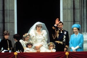 Queen Elizabeth attends the wedding of Prince Charles and Princess Diana
