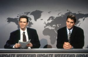 SATURDAY NIGHT LIVE, from left: Norm MacDonald, George Clooney, 'Weekend Update