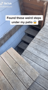 Some mismatched patio opened to reveal a hidden staircase and so much more / TikTok screenshot